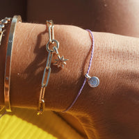 Silver Smiley Face Cord Bracelet