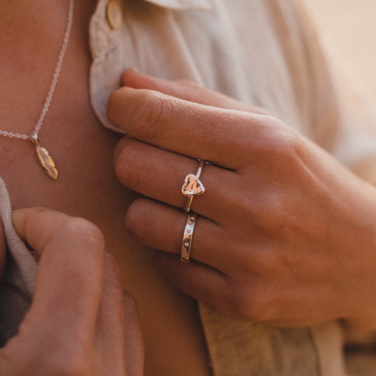 Silver Baby Heart Love Struck Ring