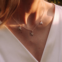 Silver Trio Mini Star Necklace