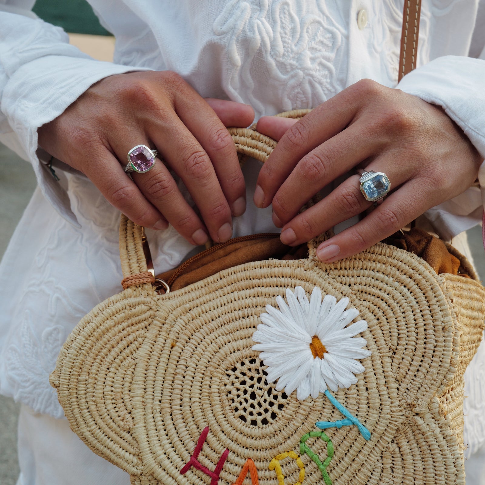 AURA White Gold Sapphire & Diamond Ring