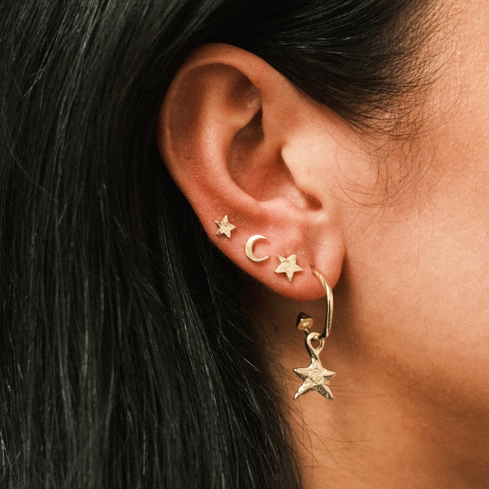 Gold Little Star Single Ear Charm