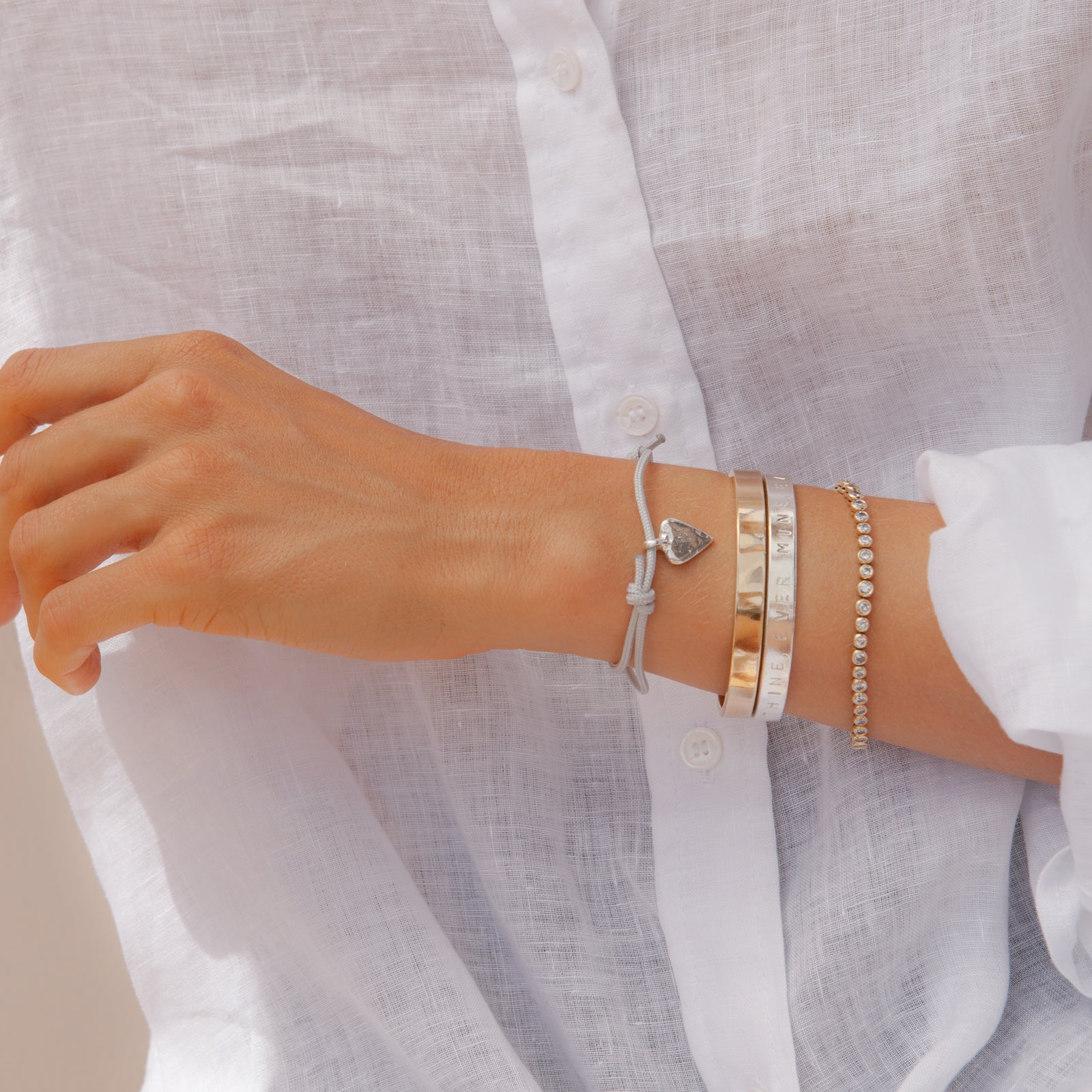 Silver Mini Heart Sailing Rope