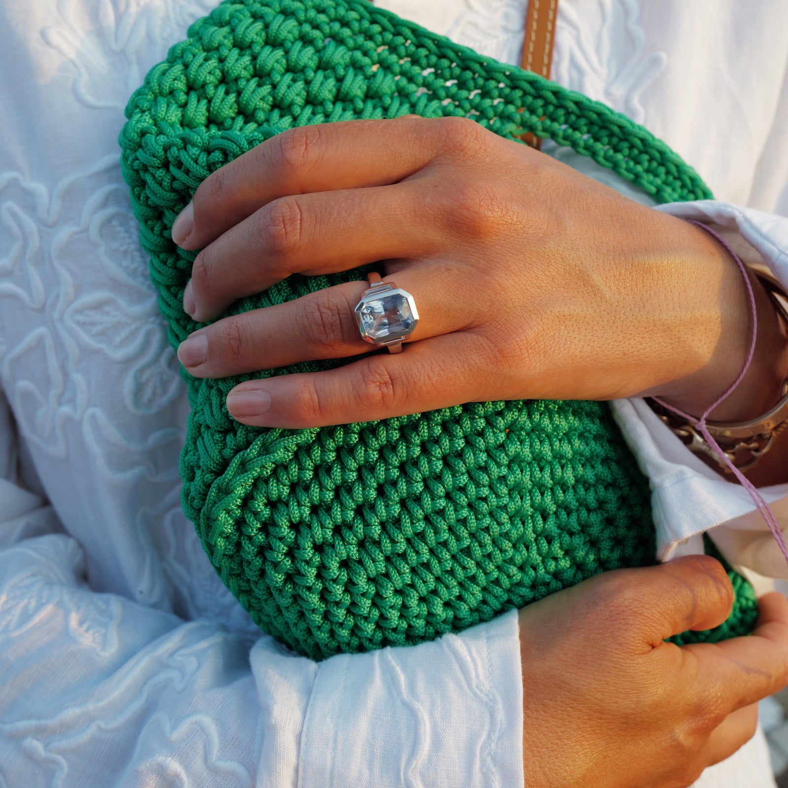 AURA White Gold Sapphire & Diamond Ring