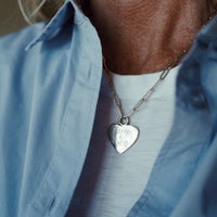 Silver Keeper's Heart Trace Chain Necklace