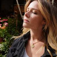 Gold Large Moon Trace Chain Necklace