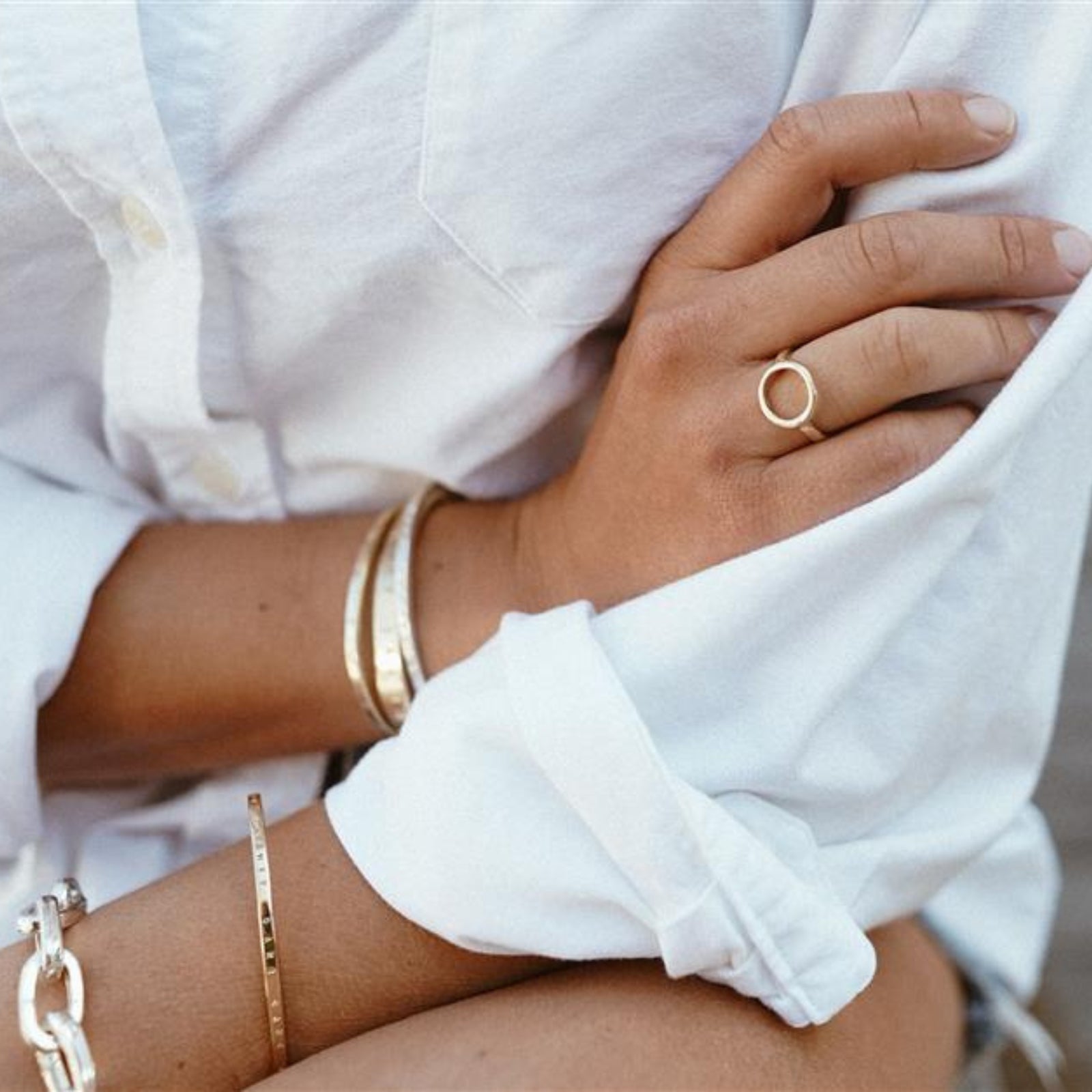 Gold Open Circle Ring