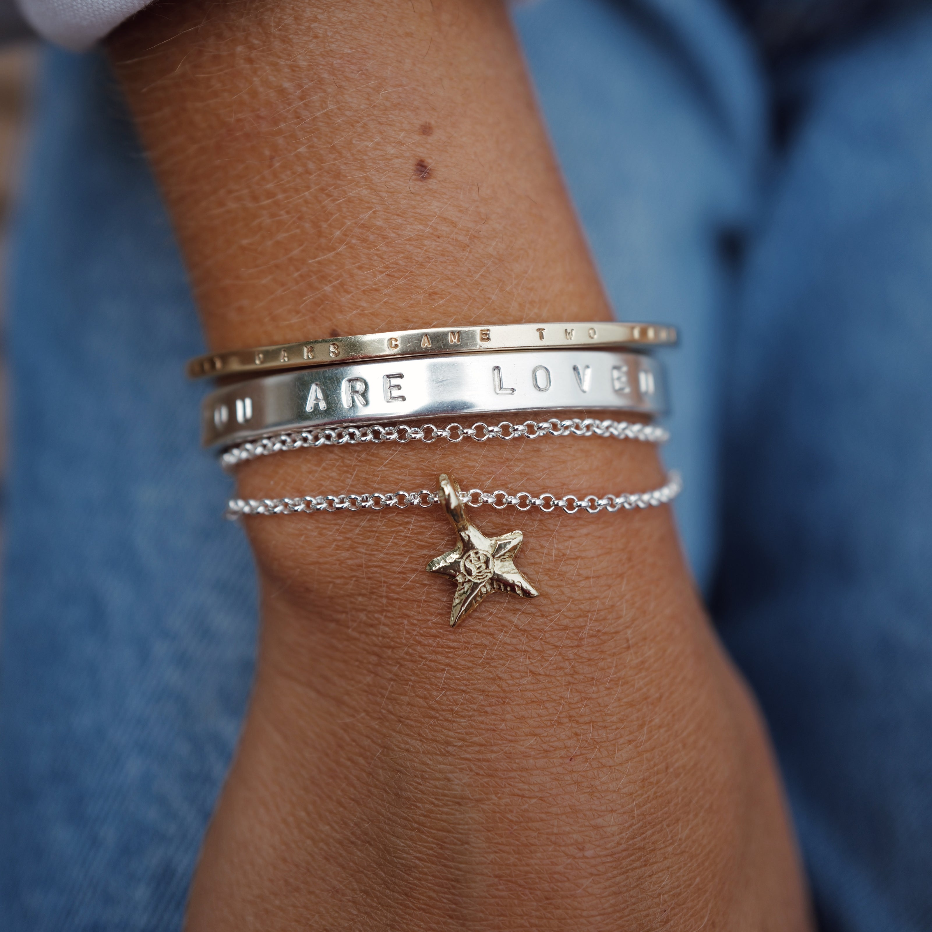 Silver & Gold Mini Star Chain Bracelet