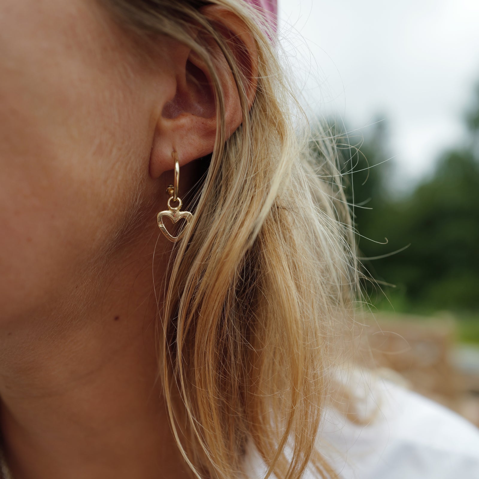 Gold Mini Open Heart Earring Charms