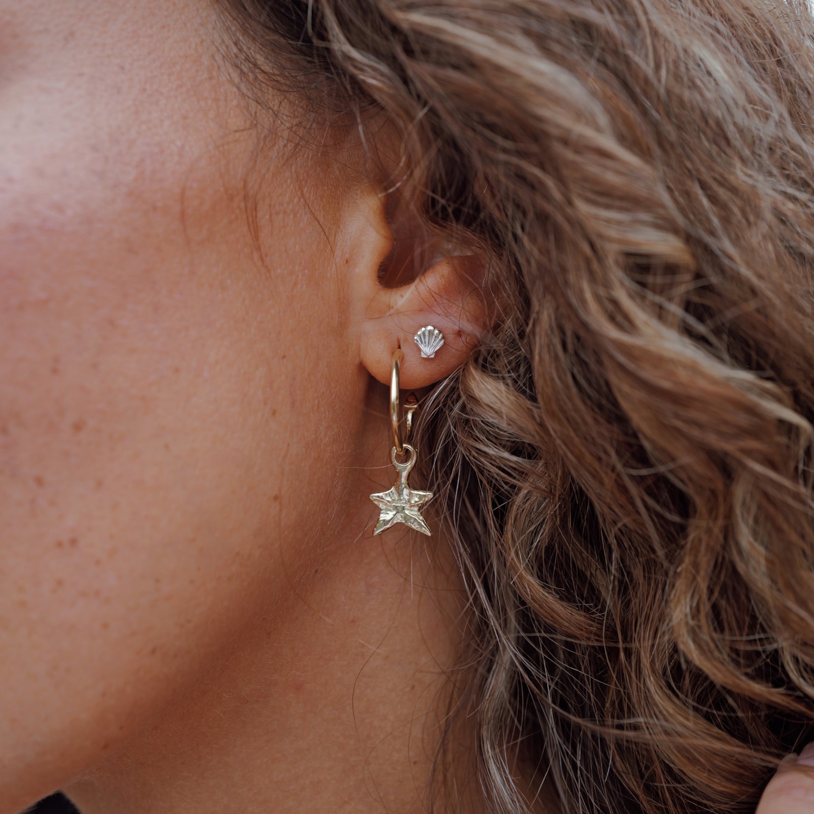 Gold Mini Cupid Hoop Earrings