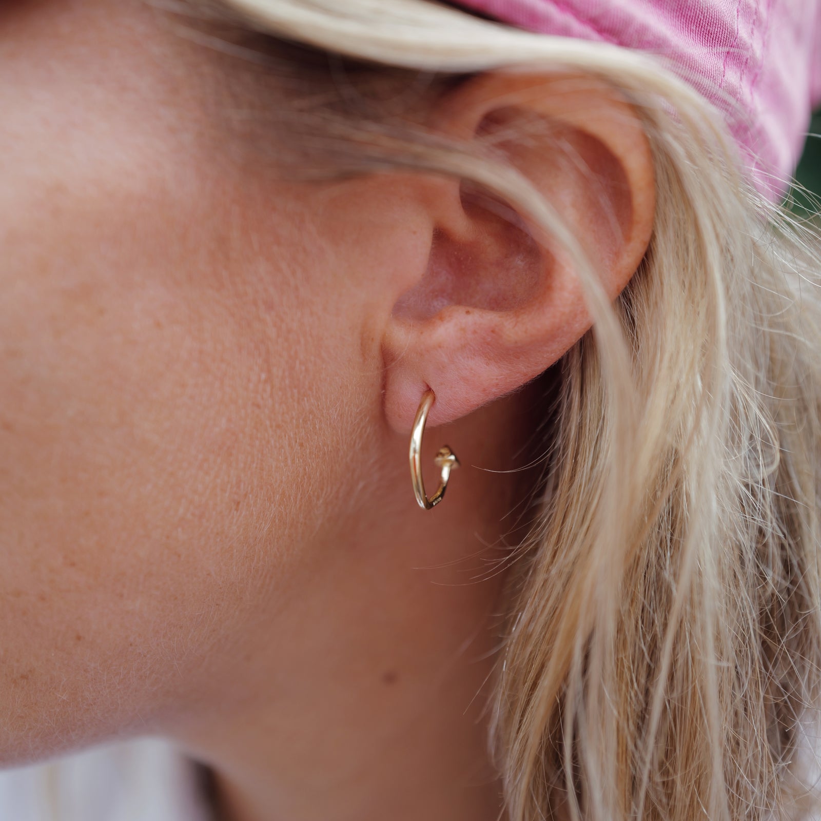 Gold Mini Cupid Hoop Earrings