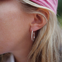 Silver Maxi Cupid Hoop Earrings