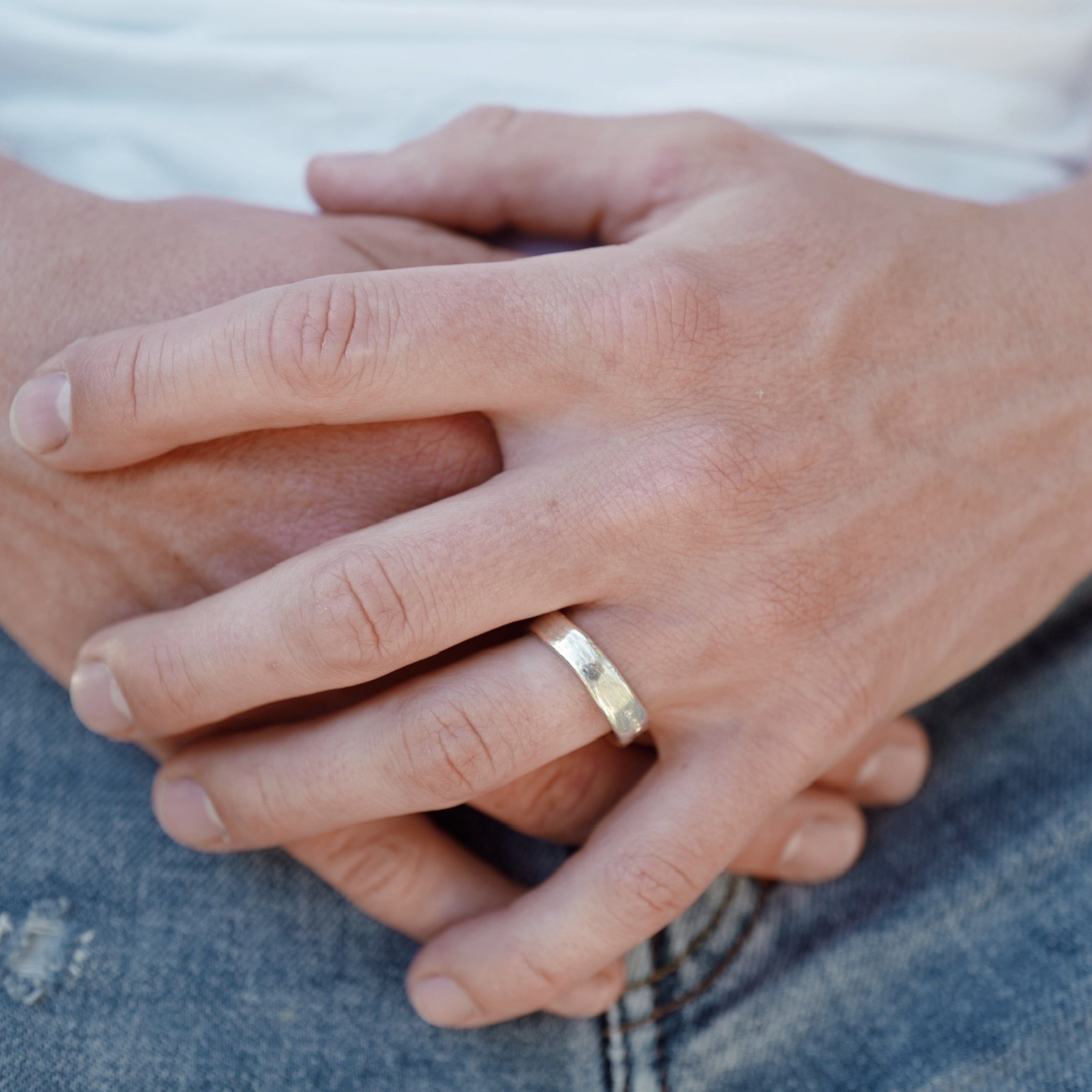Men's Silver Midi Posey Ring