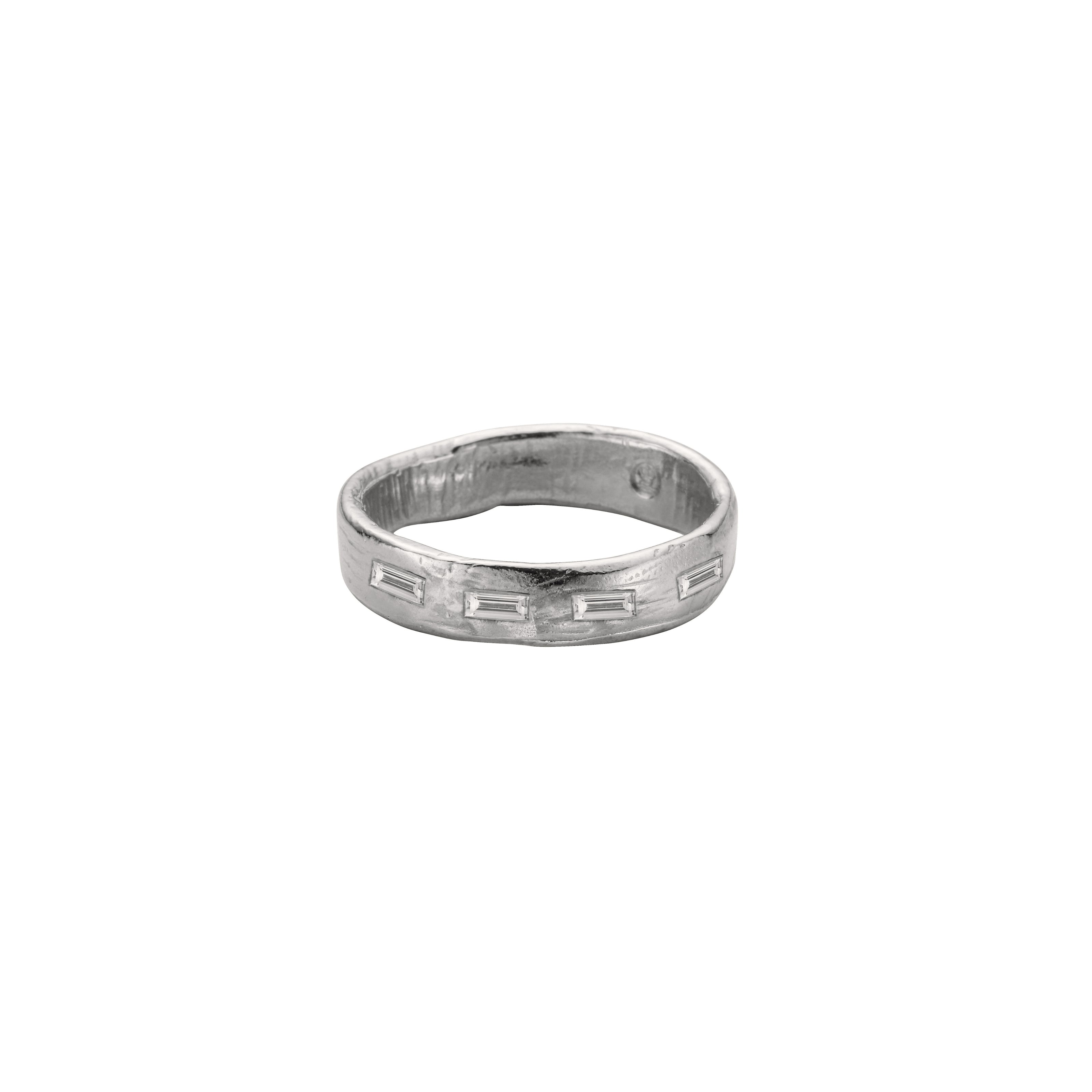 Men's 9ct White Gold Midi Posey Ring