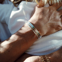 Men's Silver Feature Hallmark Bangle