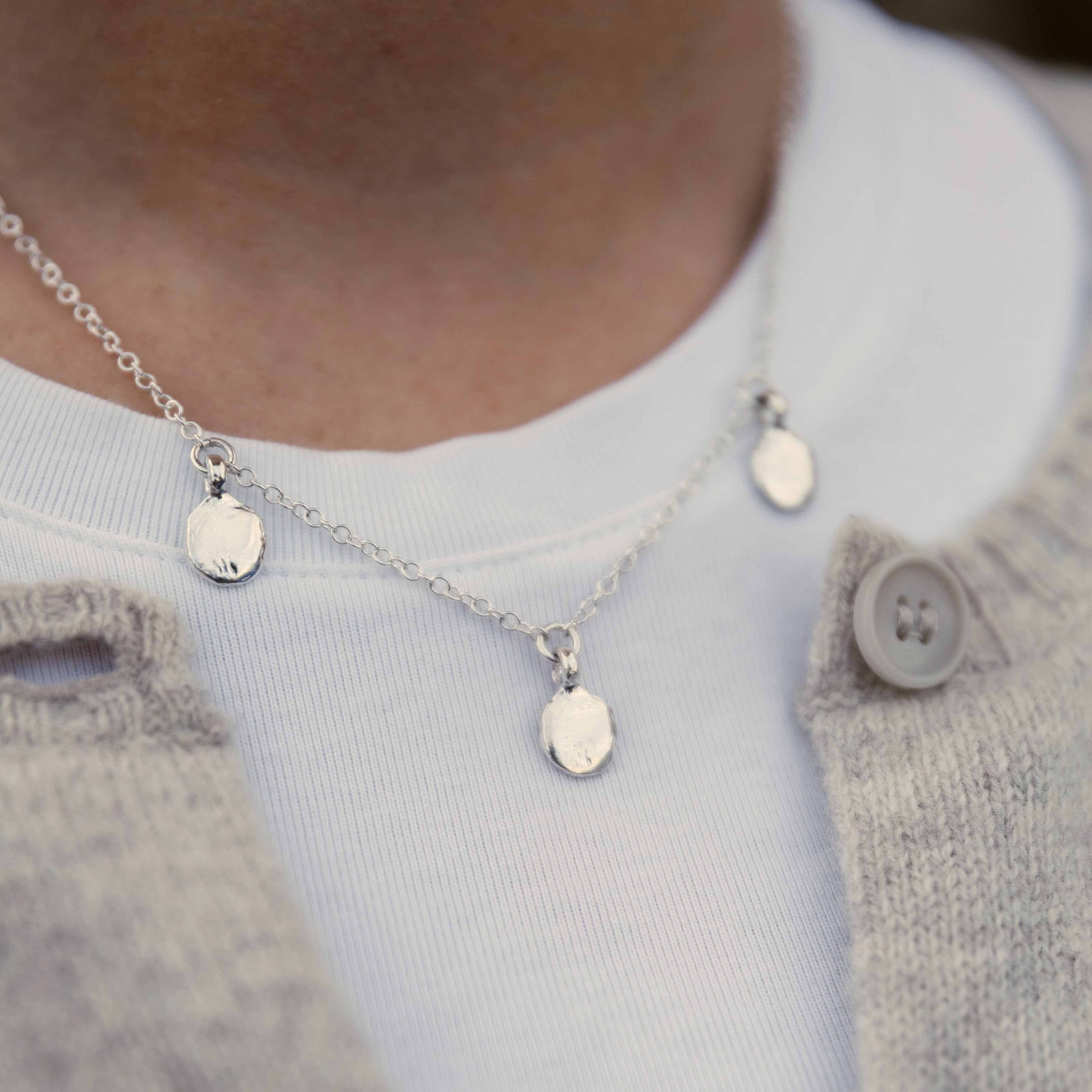 Silver Trio Mini Disc Necklace