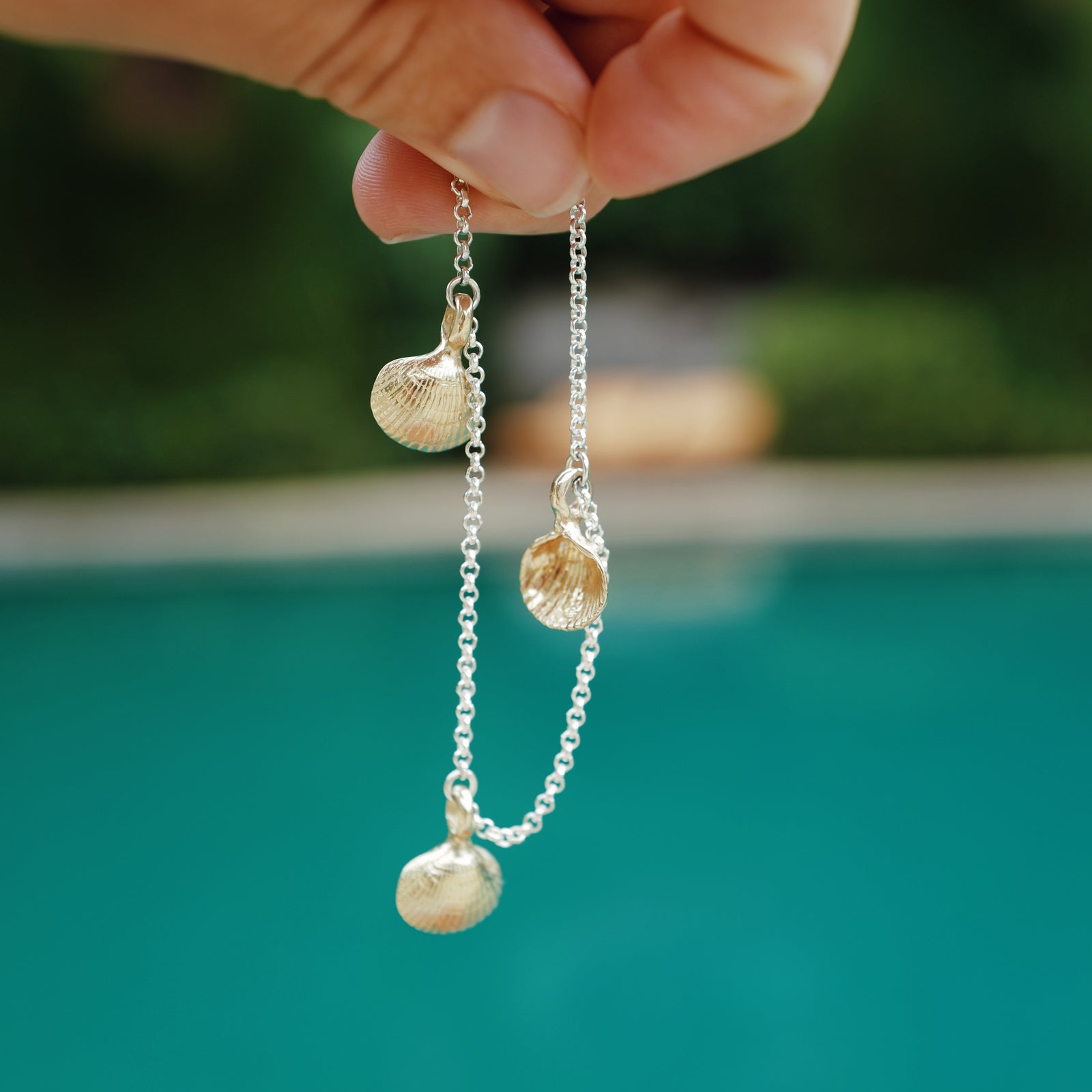 Silver & Gold Trio Mini Shell Anklet