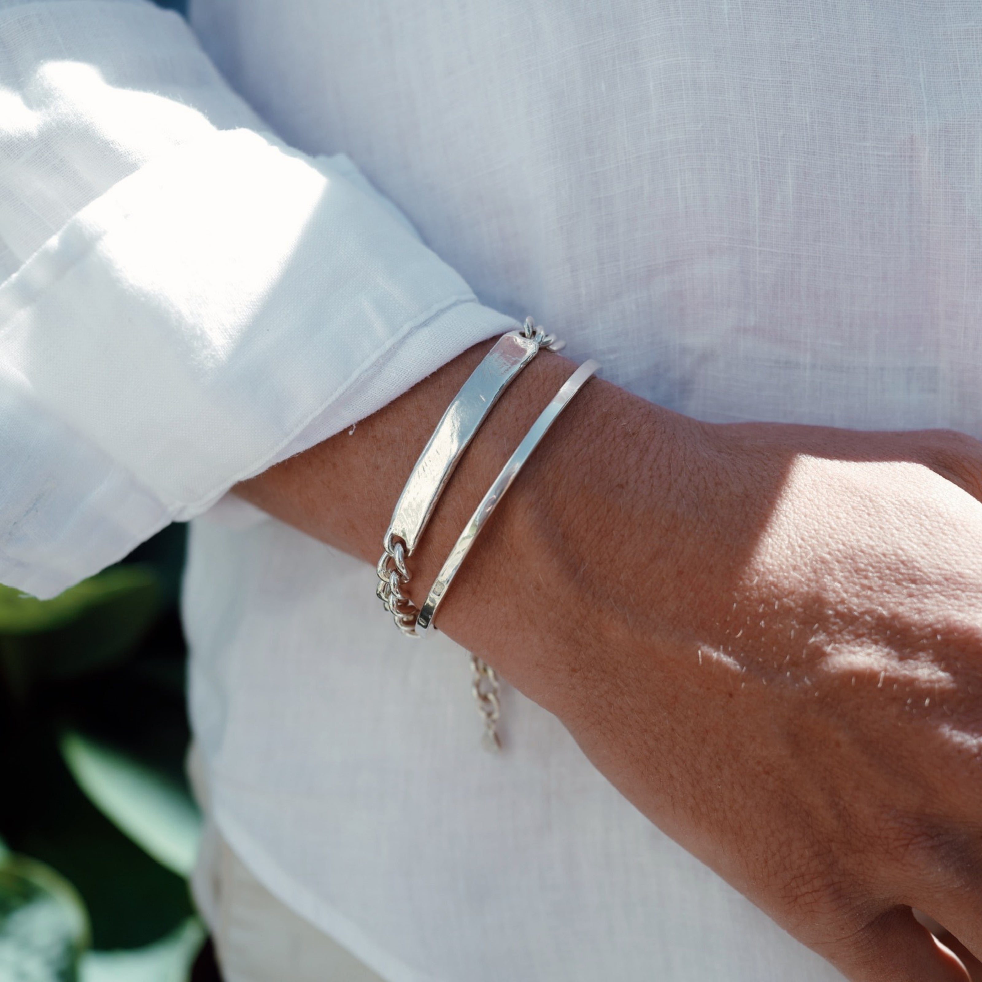 Silver Large ID Bracelet