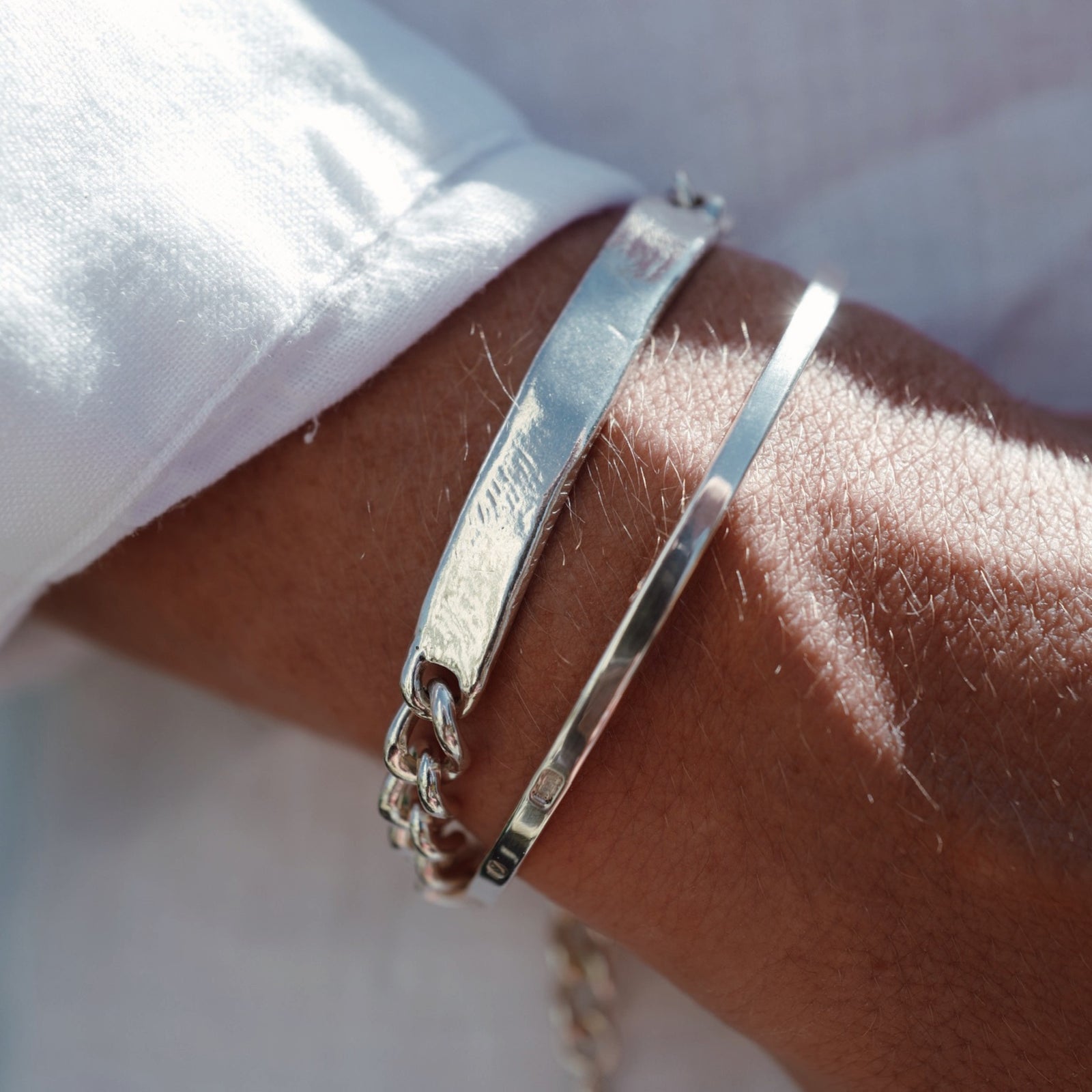 Silver Large ID Bracelet