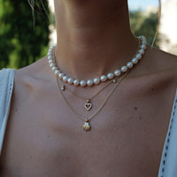 Silver Midi White Holiday Pearl Necklace