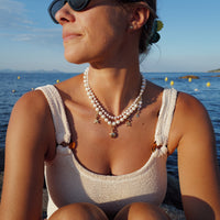 Gold Midi White Holiday Pearl Necklace