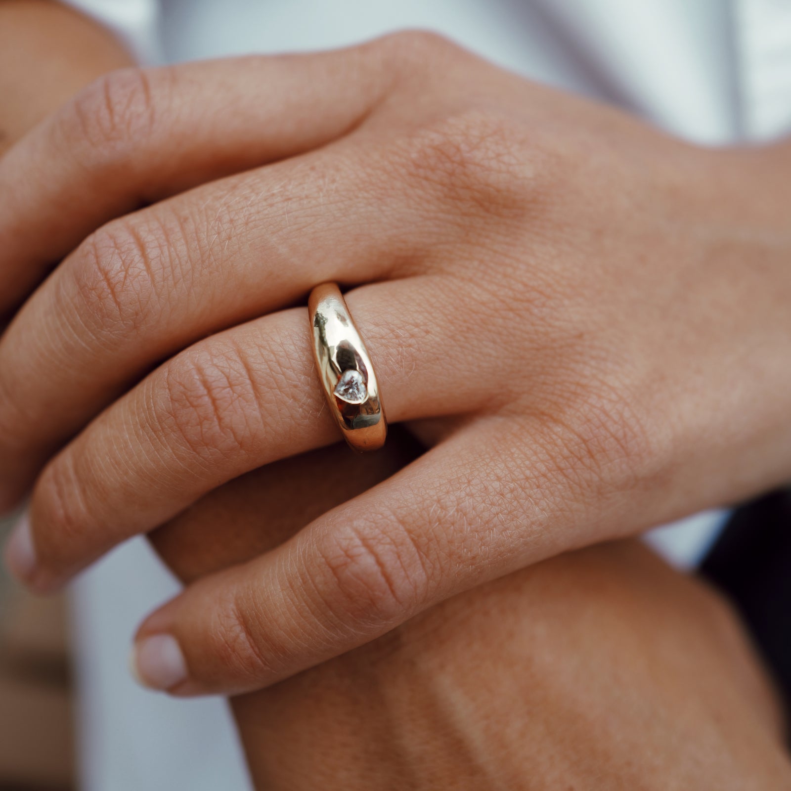 CARINA Gold Heart Diamond Ring