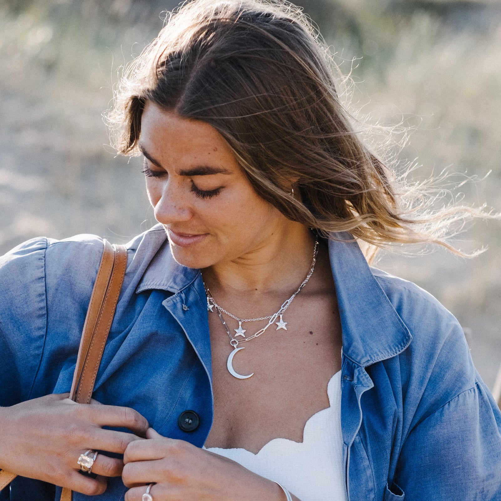 Silver Trio Mini Star Necklace