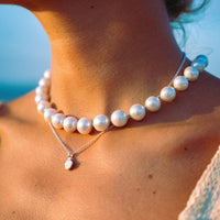 Silver Maxi White Holiday Pearl Necklace