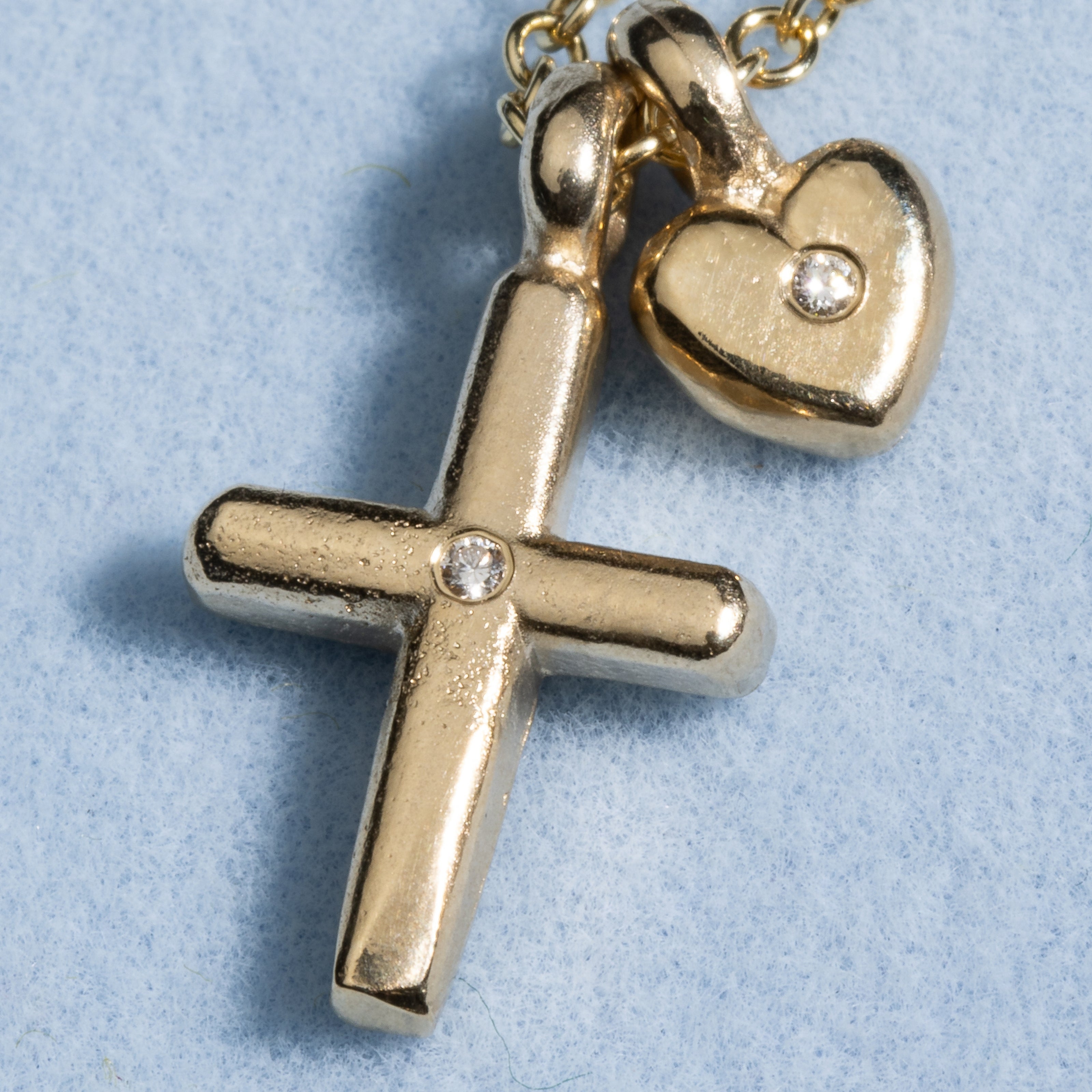 Gold Diamond Love & Heritage Charm Necklace