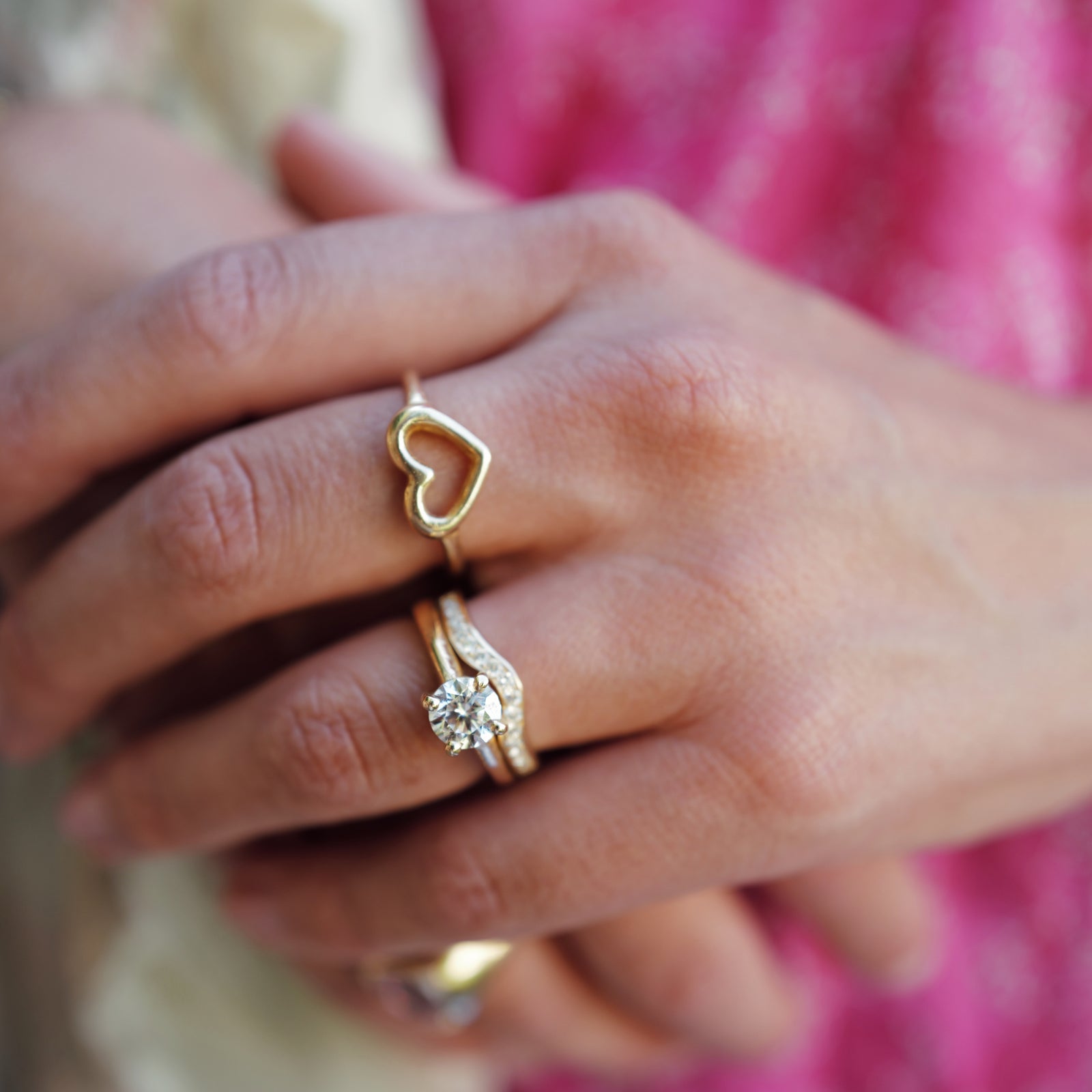 Gold Open Heart Ring