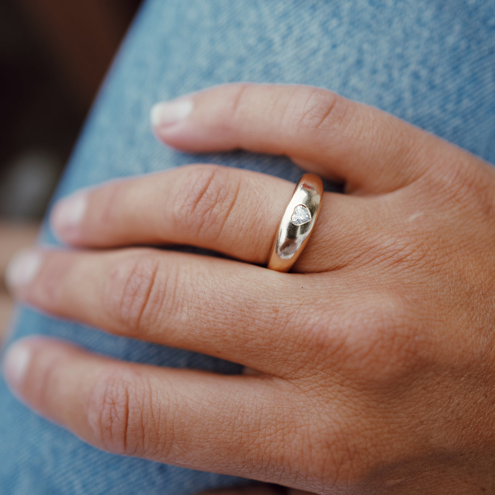 CARINA Gold Heart Diamond Ring