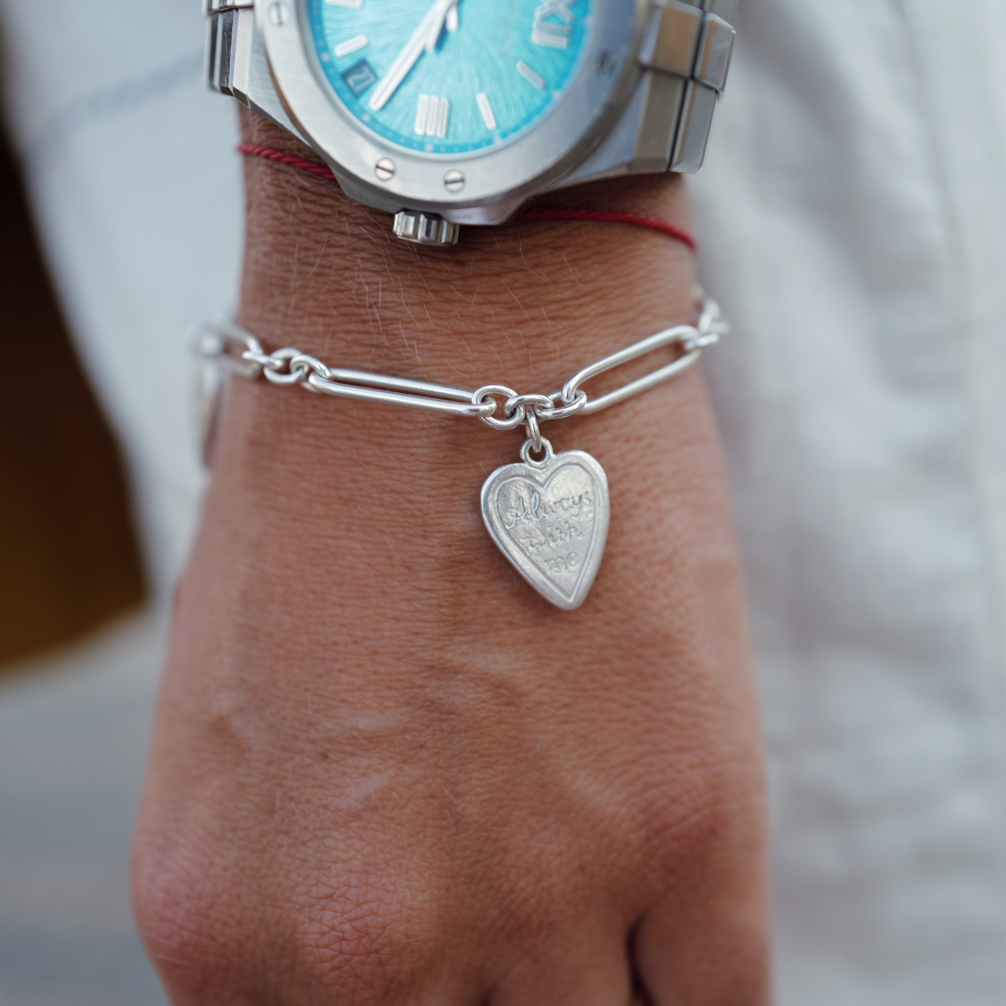 Silver 'Always With Me' Love Token Bracelet