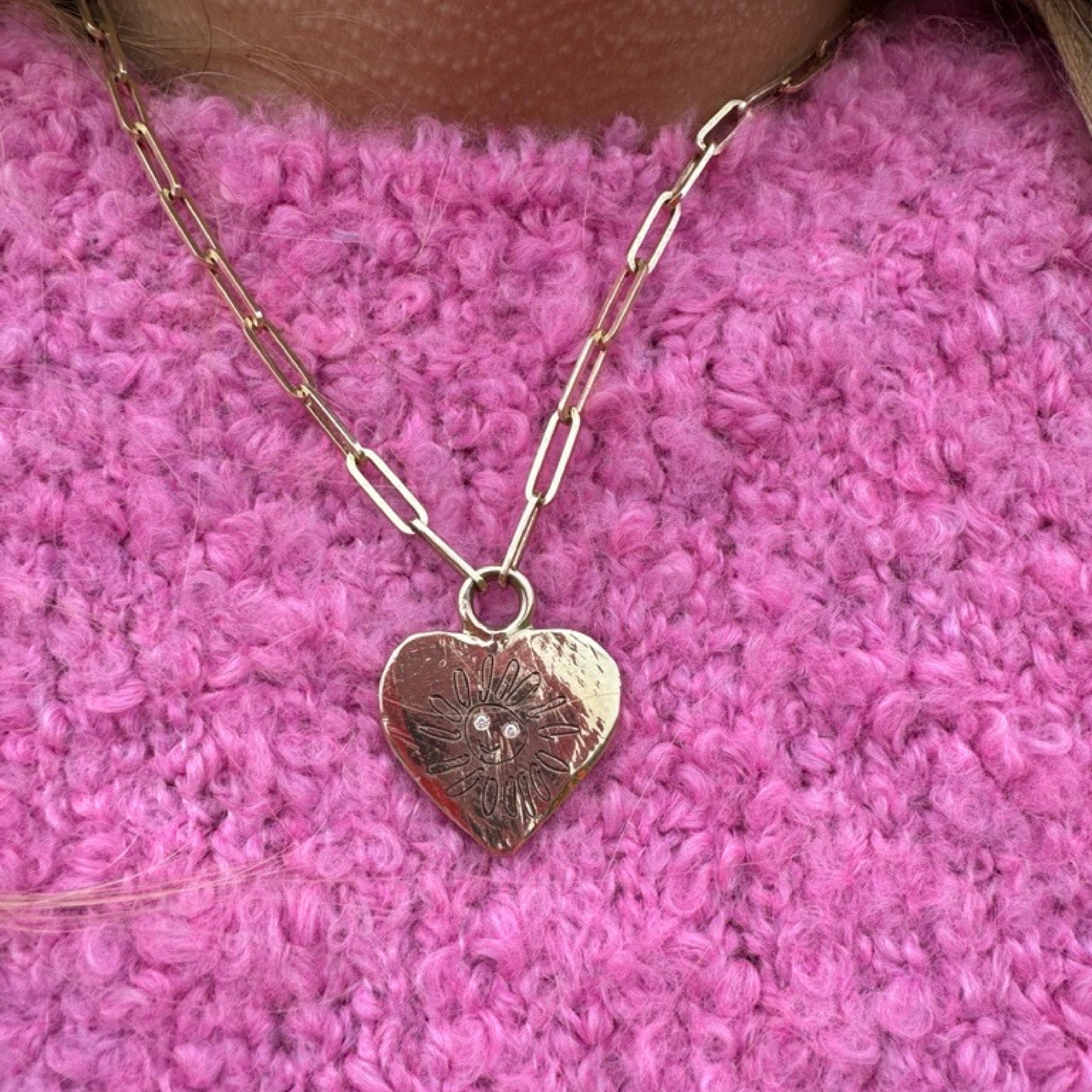 Gold Keeper's Heart Trace Chain Necklace