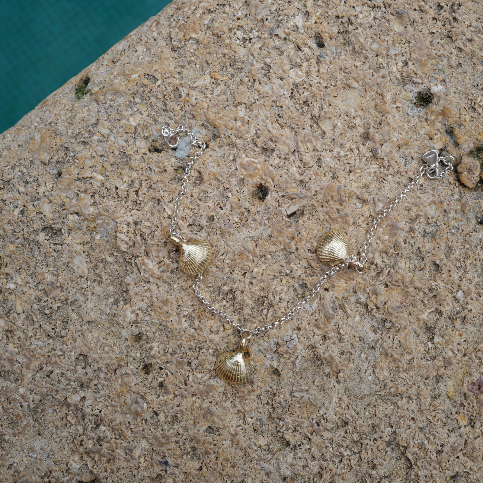 Silver & Gold Trio Mini Shell Anklet