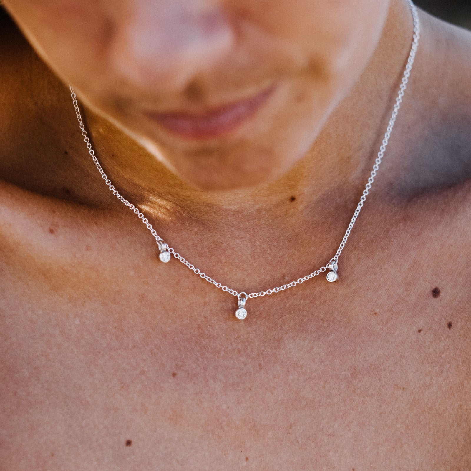 Silver Trio Diamond Necklace