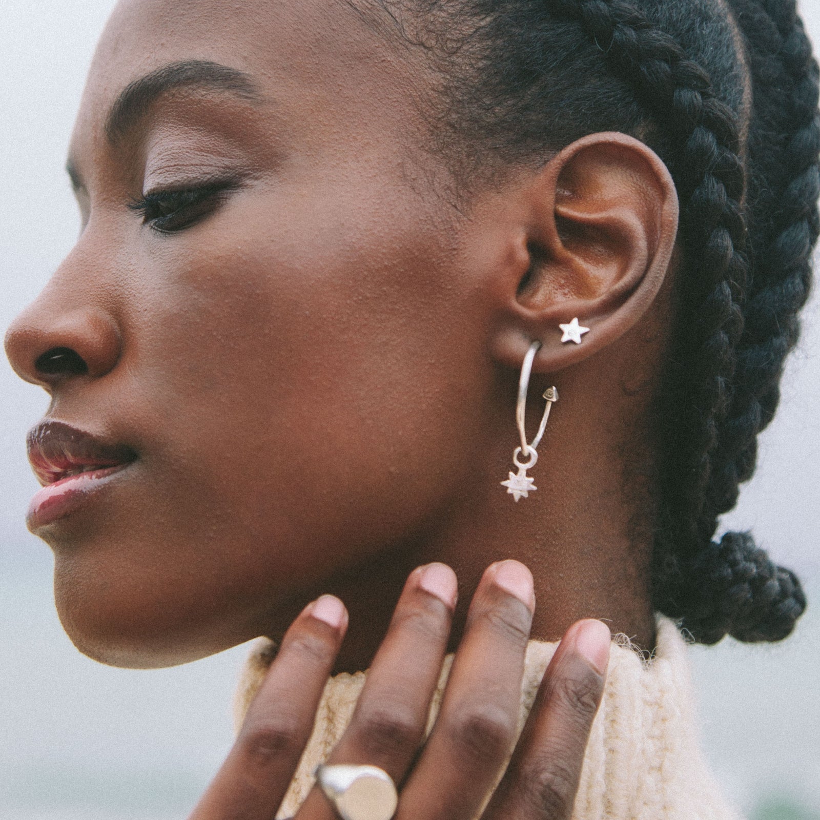 Silver Little Star Single Ear Charm