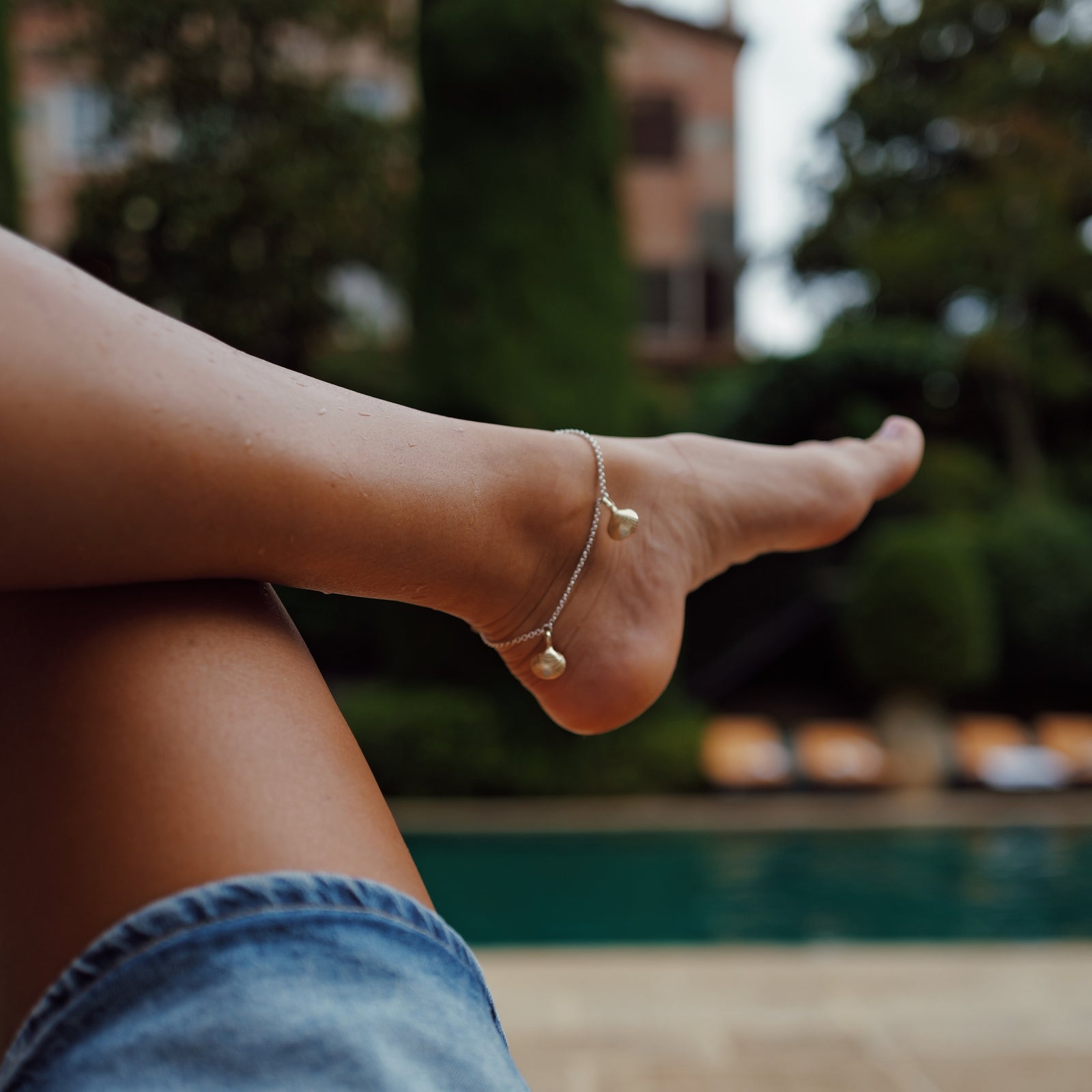 Silver & Gold Trio Mini Shell Anklet