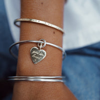 Silver & Gold Medium You Are Loved Bangle