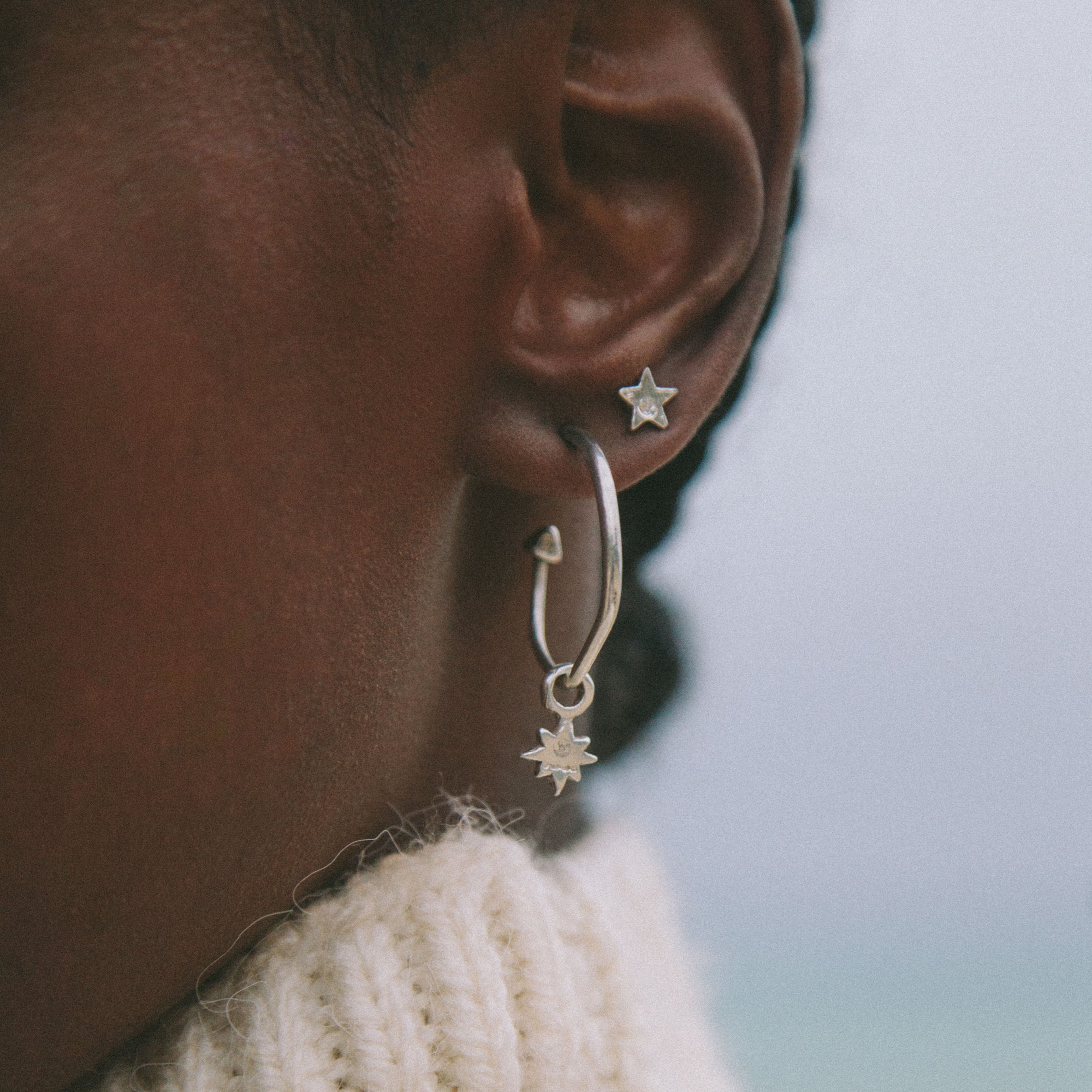 Silver Little Star Single Ear Charm