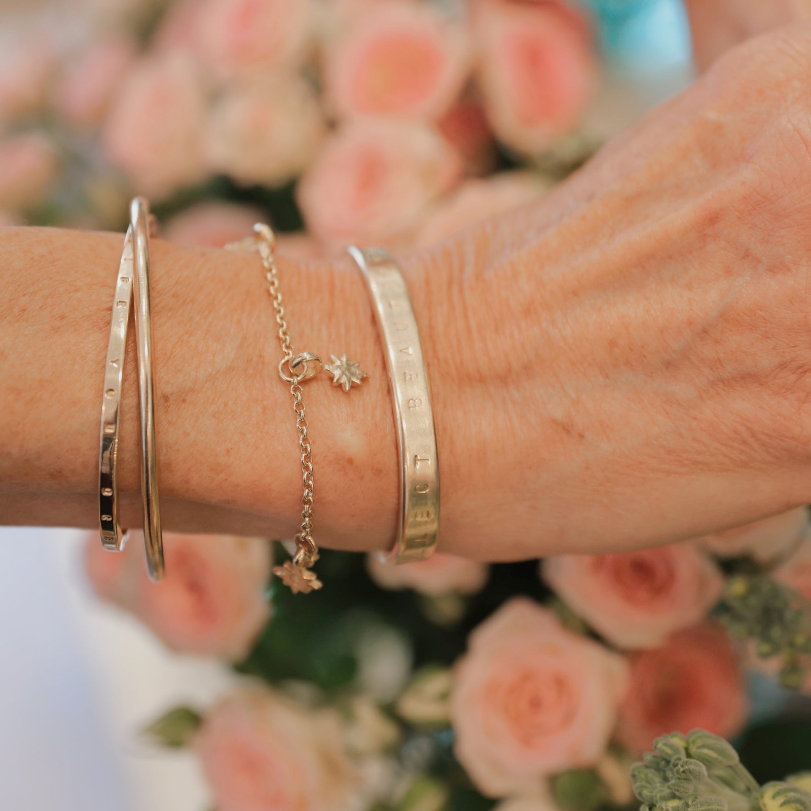 Gold Trio Baby North Star Chain Bracelet