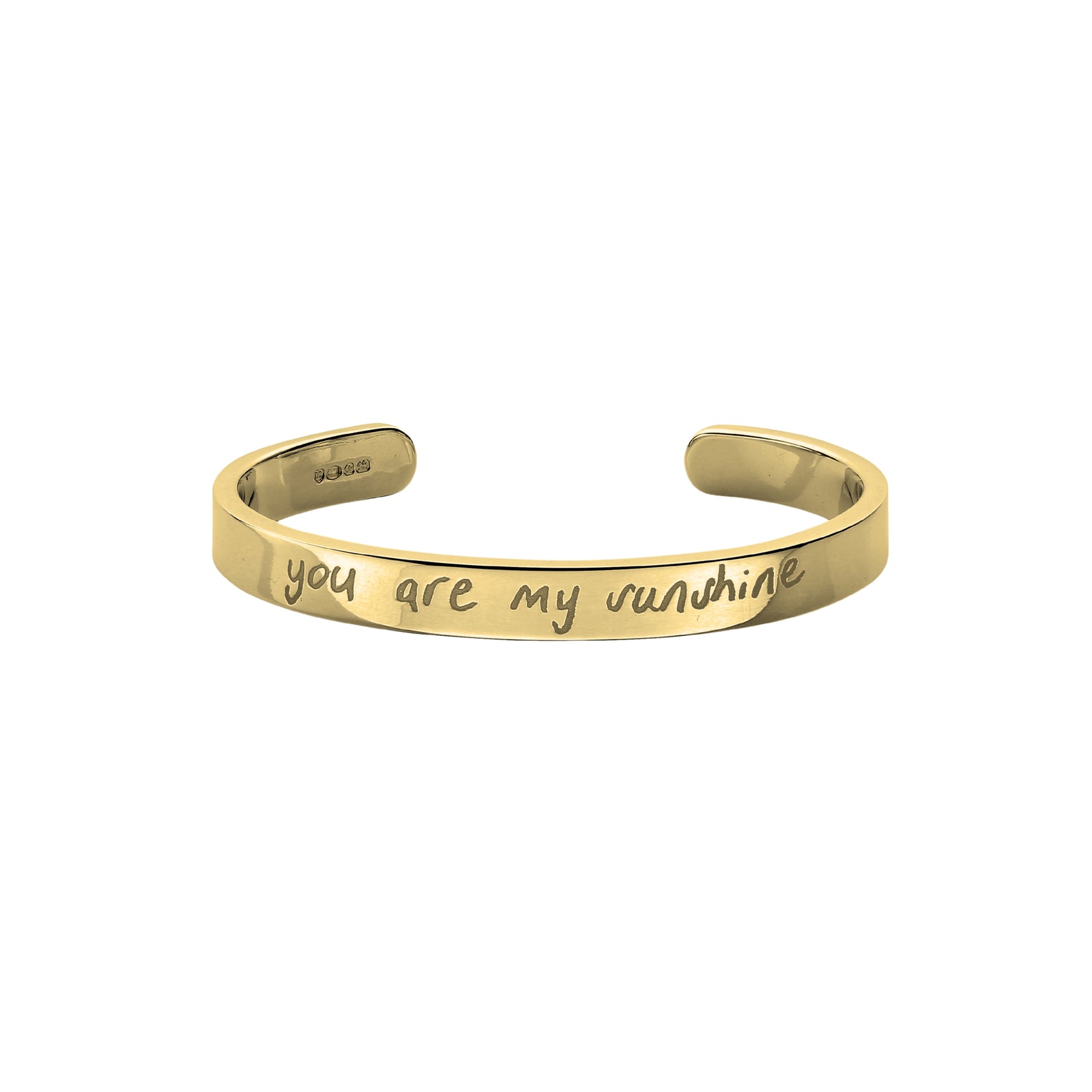 Gold Luxury Signature Bangle With Handwriting