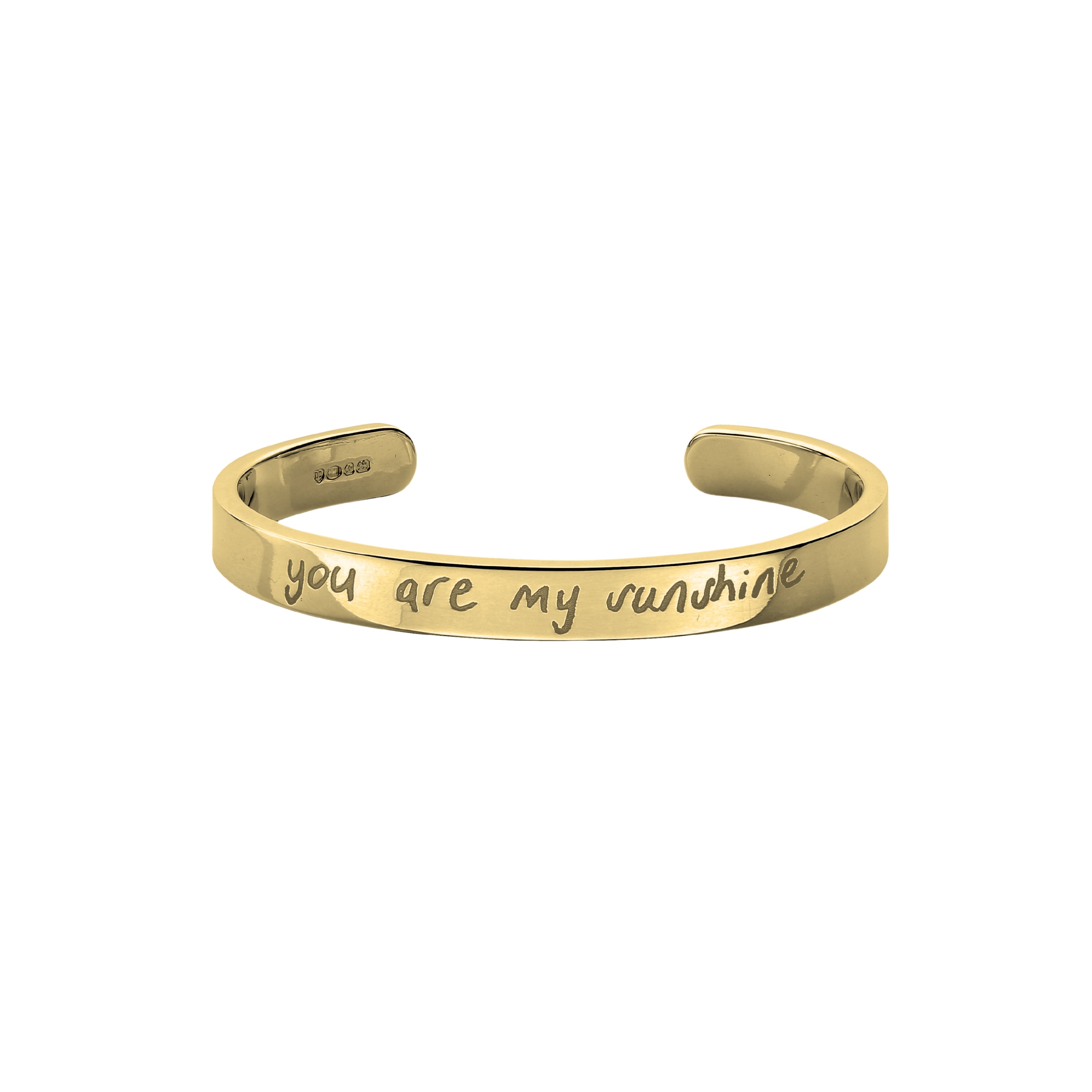 Gold Luxury Signature Bangle With Handwriting