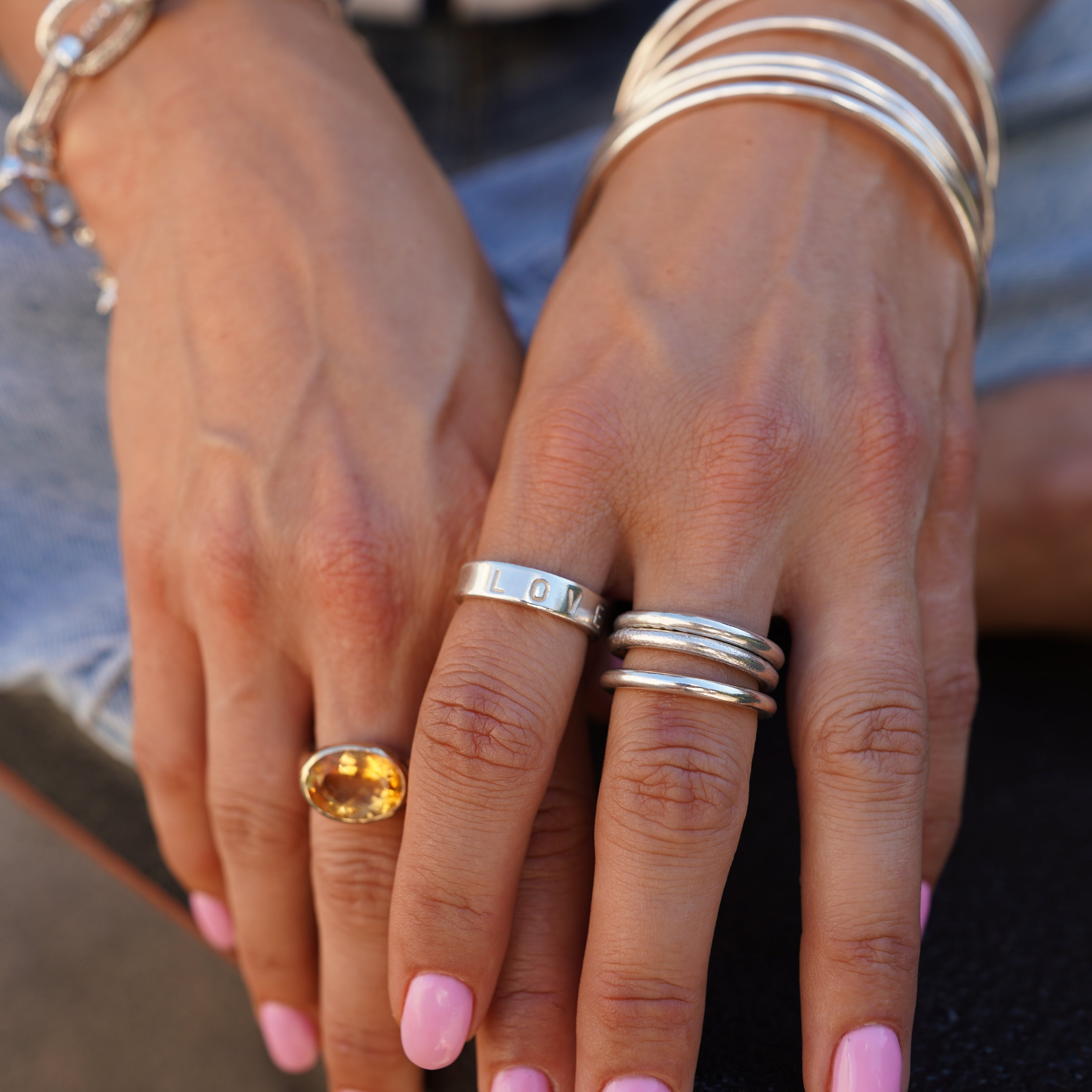 Silver Midi Signature Ring