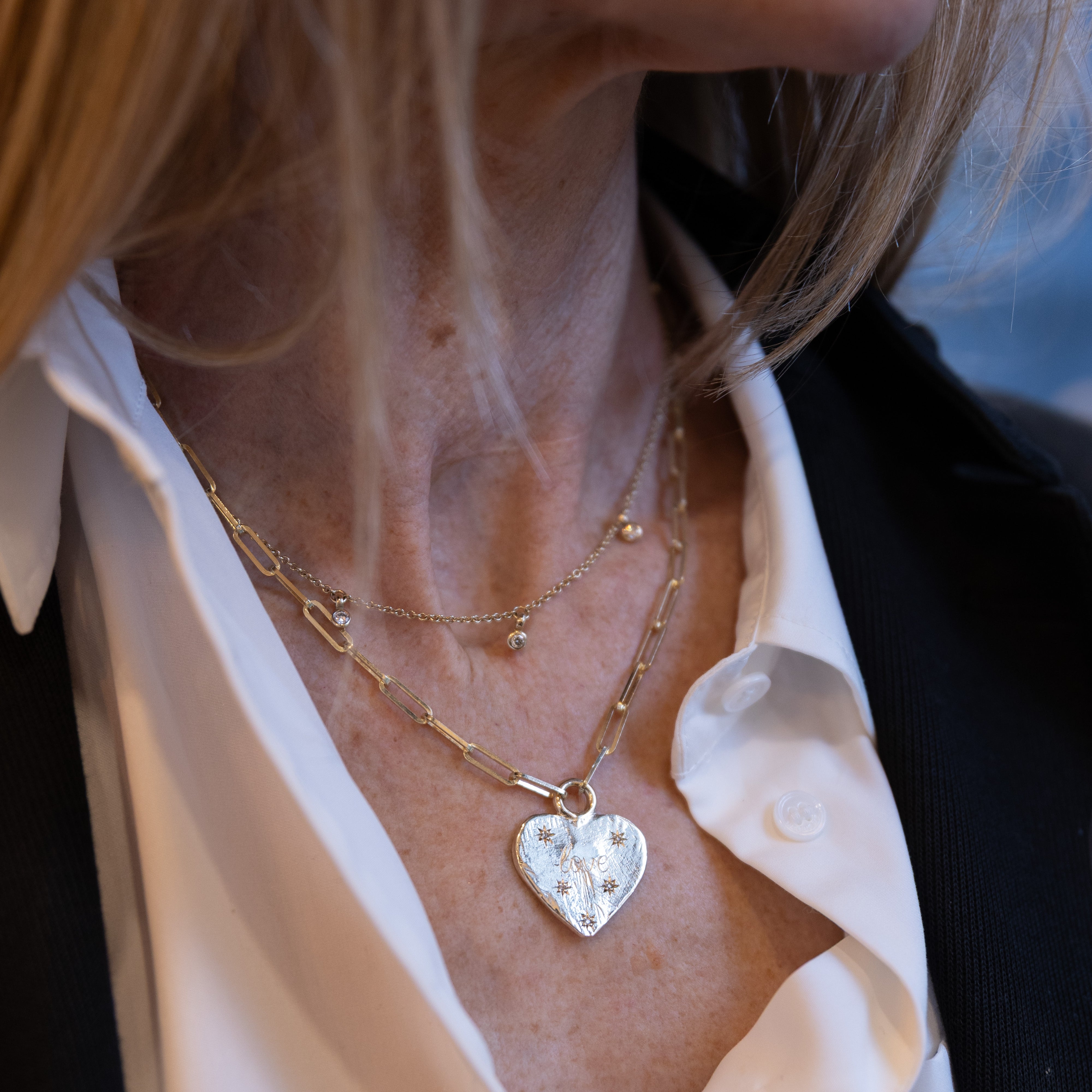 Gold 'Starry Night' Keeper's Heart Trace Chain Necklace – Daniella