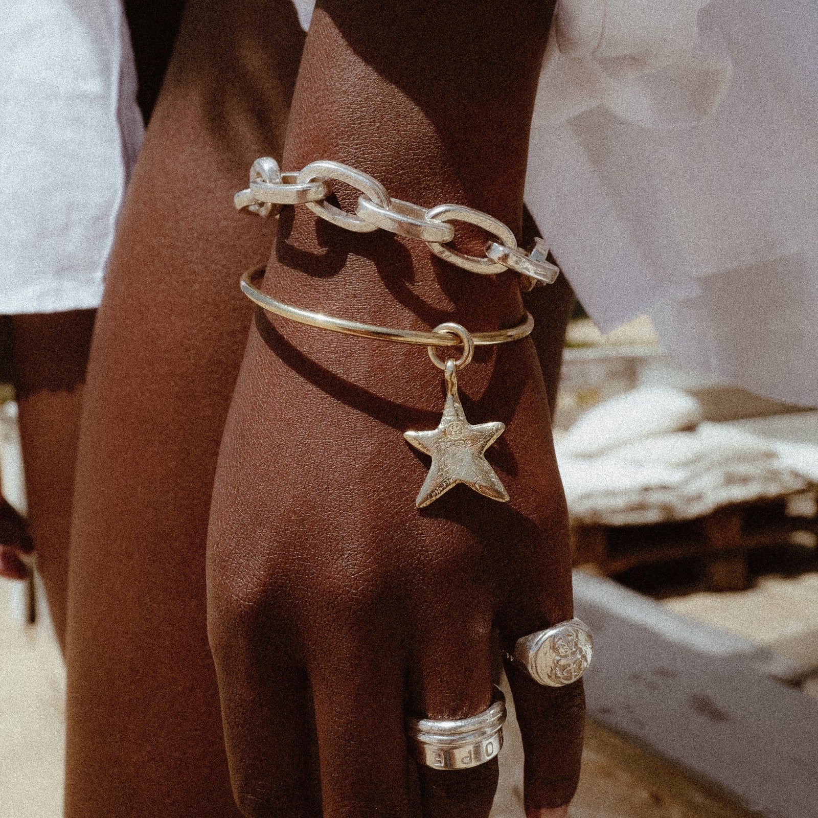 Gold Maxi Star Bangle
