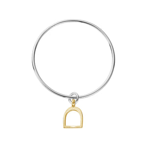 Silver & Gold Medium Stirrup Bangle