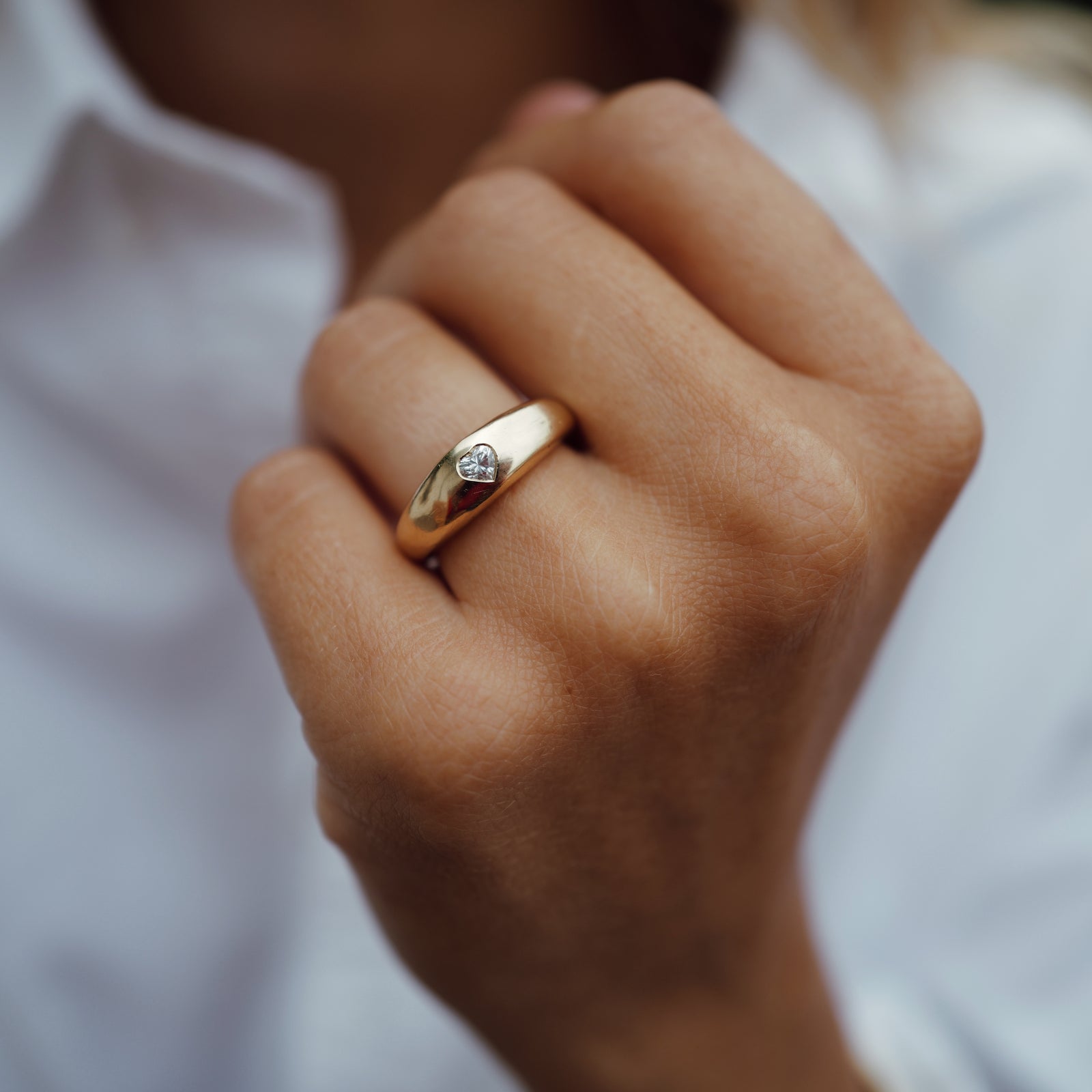 CARINA Gold Heart Diamond Ring