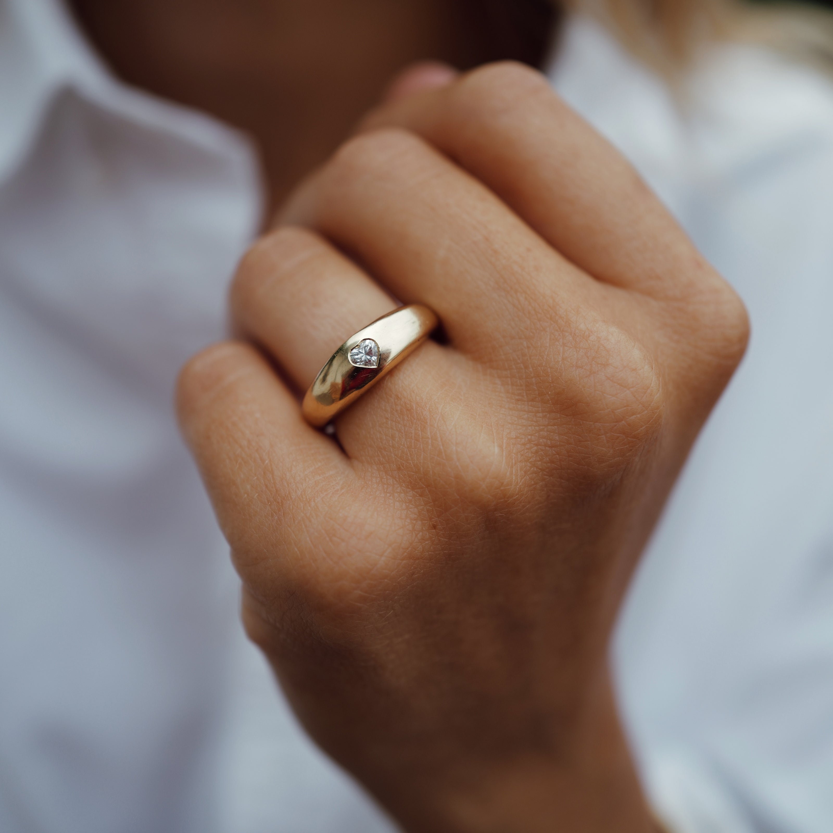 CARINA Gold Heart Diamond Ring