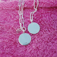 Silver Large Moon Trace Chain Necklace
