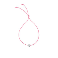 Silver Tiny Heart Cord Bracelet