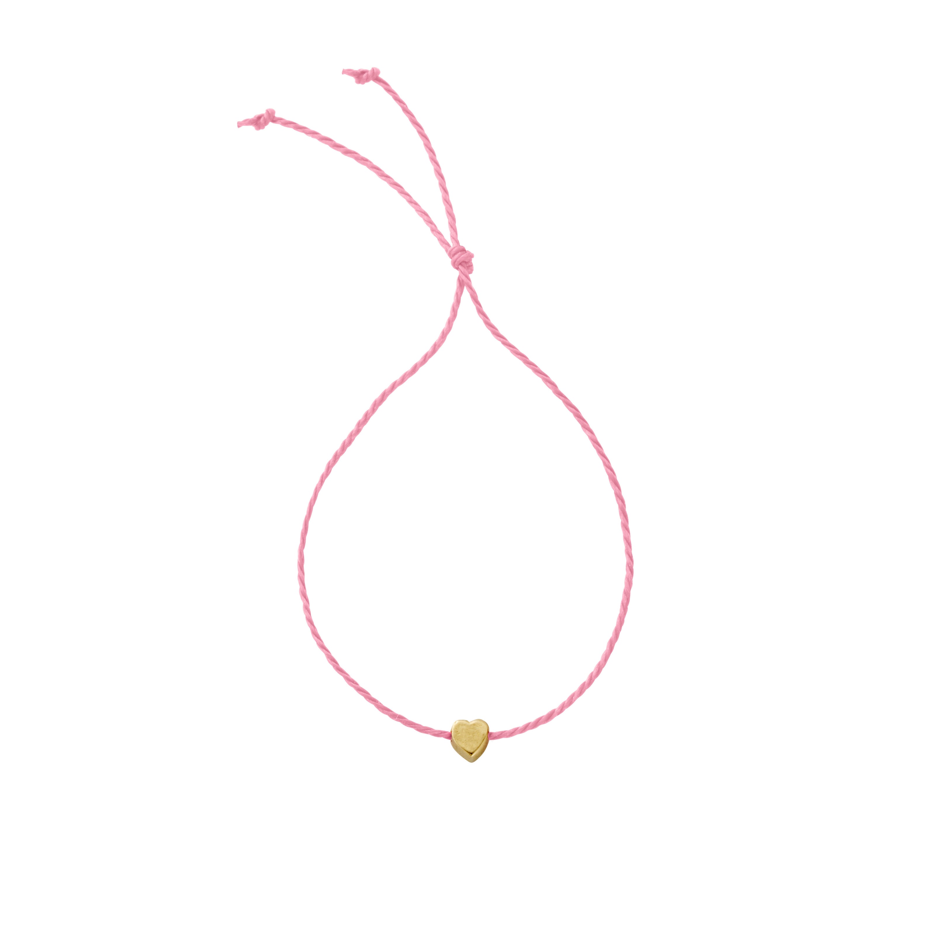 Gold Tiny Heart Cord Bracelet
